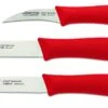Arcos Nova 3-piece Paring Knife Set - Red Handles -EdgeMaster Shop arcos nova 3 piece paring knife set red handles