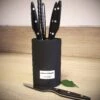 Au Nain Brasserie Universal Knife Block With 6 Steak Knives - Black Handles -EdgeMaster Shop au nain brasserie universal knife block 6 steak knives black handles