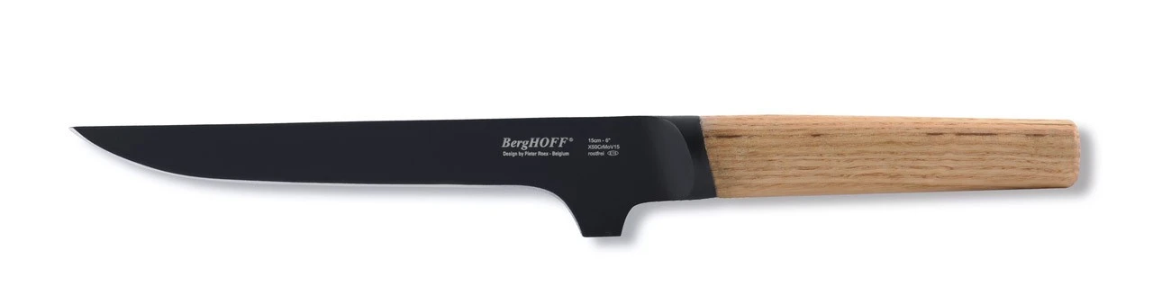 BergHOFF Ron Titan Ash Wood Boning Knife 15cm - Black Titanium Coating 3 BergHOFF Ron Titan Ash Wood Boning Knife 15cm - Black Titanium Coating