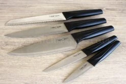 Couleur Cuisine 5-piece Knife Block Set - Black Handles -EdgeMaster Shop couleur cuisine 5 piece knife block set black handles 1