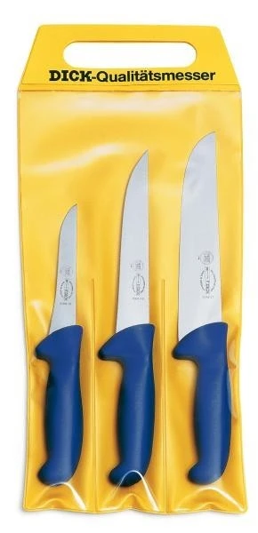 Dick Ergogrip 3-piece Butcher Knife Set - Blue Handles 3 Dick Ergogrip 3-piece Butcher Knife Set - Blue Handles