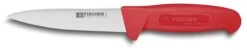 Fischer Knife Case With 7 Red Handle Butcher Knives And Accessories -EdgeMaster Shop fischer 7 piece butcher knife case red handles 8