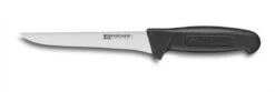 Fischer Boning Knife Straight Blade 17cm - Black Handle