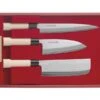 Jaku 3-piece Japanese Knife Set : Nakiri + Deba + Sashimi -EdgeMaster Shop jaku 3 piece japanese knife set nakiri deba sashimi