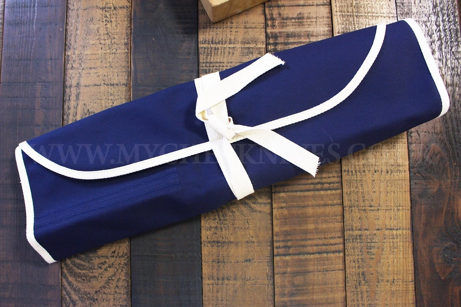 Japanese Canvas Roll Bag For 6 Knives - Blue 5 Japanese Canvas Roll Bag For 6 Knives - Blue - Image 3