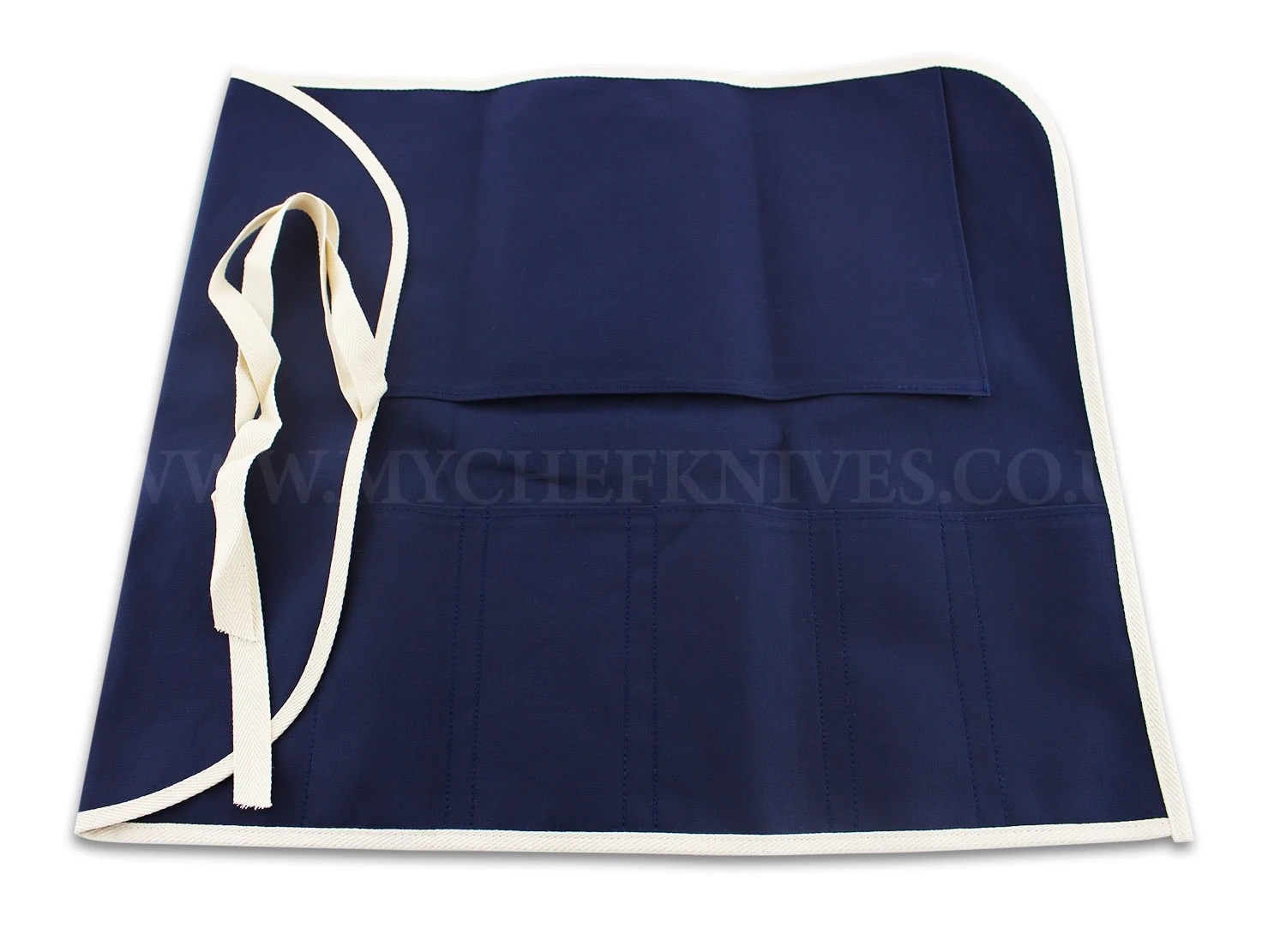 Japanese Canvas Roll Bag For 6 Knives - Blue 3 Japanese Canvas Roll Bag For 6 Knives - Blue