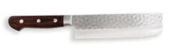 Jikko Mahogany Tsuchime Japanese Nakiri Knife 16cm Damascus Steel Blade
