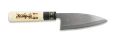 Jikko Tokusei Japanese Ajikiri Knife 12cm Nihon Steel Blade, Magnolia Wood Handle