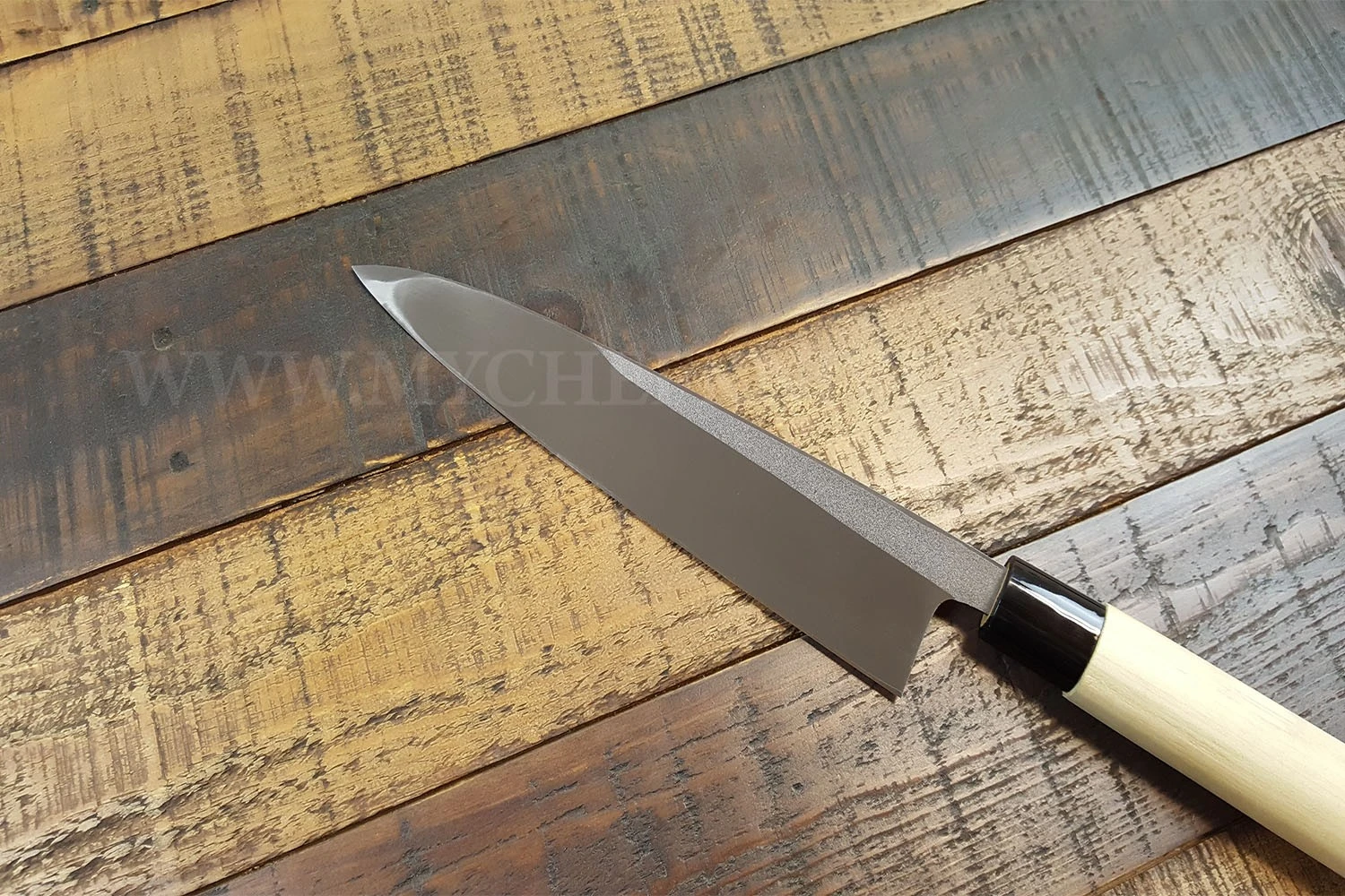 Jikko Tokusei Japanese Mioroshi Deba Knife 21cm Nihon Steel Blade, Magnolia Wood Handle 7 Jikko Tokusei Japanese Mioroshi Deba Knife 21cm Nihon Steel Blade, Magnolia Wood Handle - Image 5