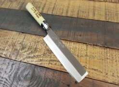 Jikko Tokusei Japanese Usuba Knife 16.5cm Nihon Steel Blade, Magnolia Wood Handle -EdgeMaster Shop jikko tokusei japanese usuba knife 16cm nihon steel blade magnolia handle 2