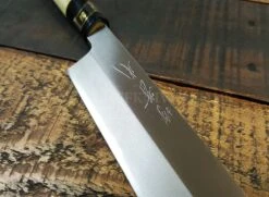 Jikko Tokusei Japanese Usuba Knife 16.5cm Nihon Steel Blade, Magnolia Wood Handle -EdgeMaster Shop jikko tokusei japanese usuba knife 16cm nihon steel blade magnolia handle 3