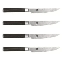Kai Shun Classic 4-piece Steak Knife Set - Damascus Steel Blades 12.5cm -EdgeMaster Shop kai shun classic 4 piece steak knife set 1
