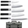 KAI Wasabi Black Knife Bag With 5 Knives JAPAN 1 KAI Wasabi Black Knife Bag With 5 Knives JAPAN -EdgeMaster Shop kai wasabi black knife bag 5 knives japan