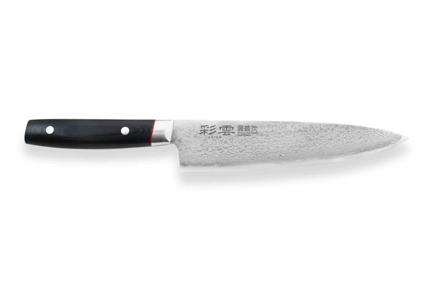 Kanetsugu Saiun Chef Knife Damascus Blade 20cm 3 Kanetsugu Saiun Chef Knife Damascus Blade 20cm