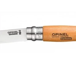 Opinel Set: Folding Knife N°08 Carbon Steel Blade 8.5cm + Sheath -EdgeMaster Shop opinel set folding knife n08 sheath 3