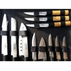 Pradel Excellence Knife Case With 11 Japanese-style Knives 11 Pradel Excellence Knife Case With 11 Japanese-style Knives -EdgeMaster Shop pradel excellence 11 piece knife case japanese style 2