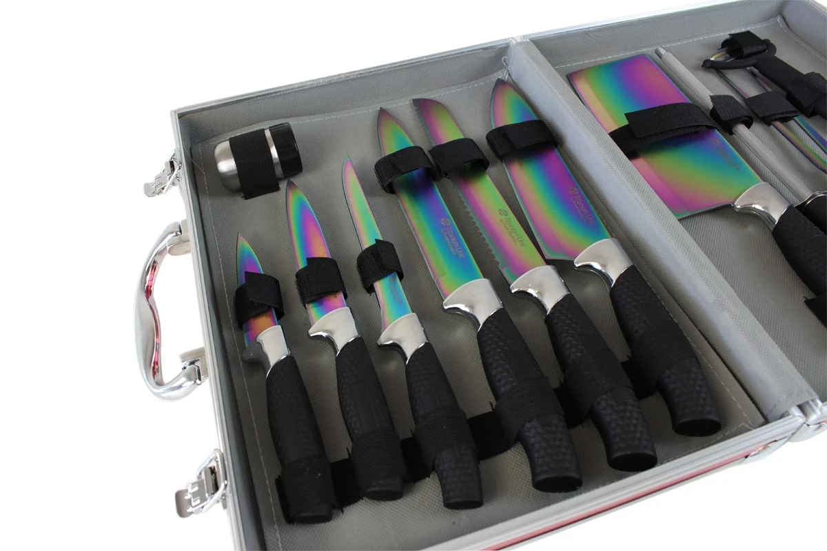Pradel Excellence 12- Piece Knife Case - Blades With Titanium Coating 5 Pradel Excellence 12- Piece Knife Case - Blades With Titanium Coating - Image 3