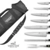 Sabatier Chef 6-piece Knife Set + 1 Carving Fork + 1 Sharpening Steel + 1 Roll Bag -EdgeMaster Shop sabatier chef 6 piece knife set 1 carving fork 1 sharpening steel 1 roll bag