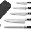 Sabatier Chef Knife Bag With 4 Knives And 1 Honing Steel - Stainless Steel Blades, POM Handles -EdgeMaster Shop sabatier chef knife bag 4 knives 1 honing steel stainless steel pom handles