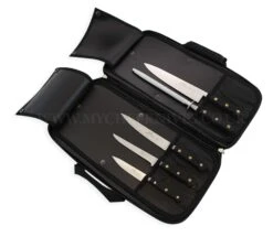 Sabatier Chef Knife Bag With 4 Knives And 1 Honing Steel - Stainless Steel Blades, POM Handles -EdgeMaster Shop sabatier chef knife bag 4 knives 1 honing steel stainless steel pom handles 3