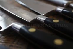 Sabatier Chef Knife Bag With 4 Knives And 1 Honing Steel - Stainless Steel Blades, POM Handles -EdgeMaster Shop sabatier chef knife bag 4 knives 1 honing steel stainless steel pom handles 8