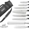 Sabatier Edonist 6-piece Knife Bag Set + 1 Carving Fork + 1 Sharpening Steel -EdgeMaster Shop sabatier edonist 6 piece knife bag set 1 carving fork 1 sharpening steel