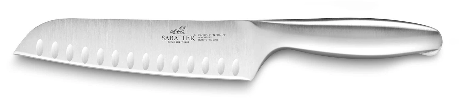 Sabatier Fuso Nitro+ Santoku Knife Fluted Blade 18cm Sandvik Stainless Steel 3 Sabatier Fuso Nitro+ Santoku Knife Fluted Blade 18cm Sandvik Stainless Steel