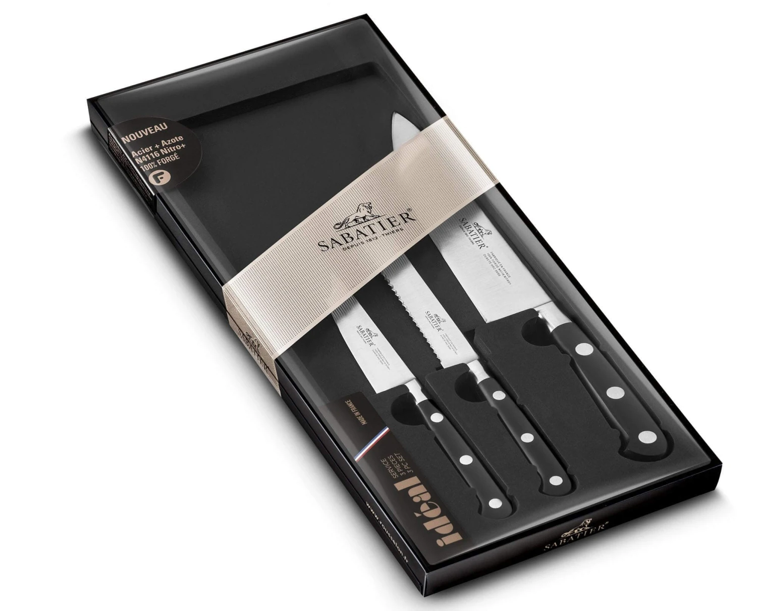 Sabatier Ideal 100% Forged Set With 3 Kitchen Knives 3 Sabatier Ideal 100% Forged Set With 3 Kitchen Knives