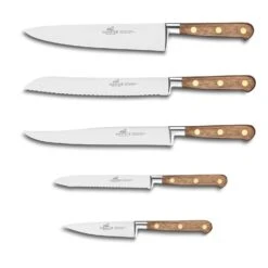 Sabatier Perigord Knife Block With 5 Kitchen Knives - Walnut Wood Handles -EdgeMaster Shop sabatier perigord knife block 5 kitchen knives walnut wood handles 1
