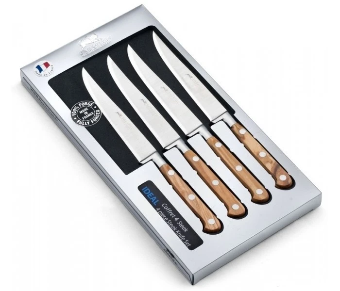 Sabatier Provençao 4-piece Steak Knife Set 100% Forged Blades 13cm 2 Sabatier Provençao 4-piece Steak Knife Set 100% Forged Blades 13cm