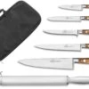 Sabatier Provençao 5-piece Knife Set + 1 Sharpening Steel + Knife Bag -EdgeMaster Shop sabatier provencao 5 piece knife set 1 sharpening steel knife bag