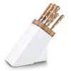 Sabatier Provençao White Knife Block With 5 Kitchen Knives - Olive Wood Handles -EdgeMaster Shop sabatier provencao white knife block 5 kitchen knives olive wood handles