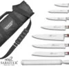 Sabatier Saveur 7-piece Knife Set + 1 Sharpening Steel + Roll Bag -EdgeMaster Shop sabatier saveur 7 piece knife set 1 sharpening steel roll bag