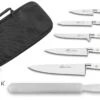 Sabatier Toque Blanche Knife Bag Set With 5 Kitchen Knives + 1 Sharpening Steel 1 Sabatier Toque Blanche Knife Bag Set With 5 Kitchen Knives + 1 Sharpening Steel -EdgeMaster Shop sabatier toque blanche knife bag set 5 kitchen knives 1 sharpening steel
