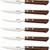 Tramontina 6-piece Steak Knife Set - Brown Handles And Serrated Blades -EdgeMaster Shop tramontina 6 piece steak knife set brown handles serrated blades