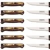 Tramontina Set Of 12 Steak Knives With Brown Handles And Serrated Blades -EdgeMaster Shop tramontina set 12 steak knives brown handles serrated blades