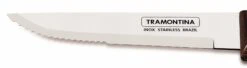 Tramontina Set Of 12 Steak Knives With Brown Handles And Serrated Blades -EdgeMaster Shop tramontina set 12 steak knives brown handles serrated blades 2