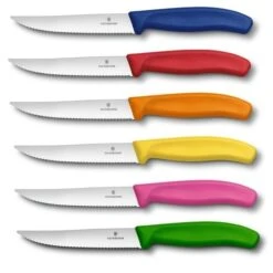 Victorinox Knife Block With 6 Steak Knives 12cm - Multicolour Handles -EdgeMaster Shop victorinox knife block 6 steak knives 12cm multicolour handles 1