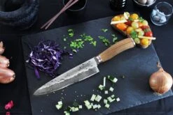 Wusaki Damas VG10 Chef Knife 20cm Olive Wood Handle 12 Wusaki Damas VG10 Chef Knife 20cm Olive Wood Handle -EdgeMaster Shop wusaki damas vg10 chef knife 20cm olive wood handle 2