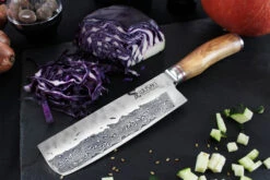 Wusaki Damas VG10 Nakiri Knife 17cm Olive Wood Handle -EdgeMaster Shop wusaki damas vg10 nakiri knife 17cm olive wood handle 2