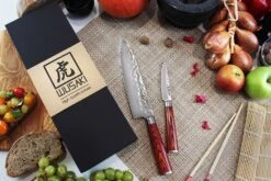 Wusaki Pakka X50 Pack With Chef Knife + Paring Knife + Whetstone 1000/3000 -EdgeMaster Shop wusaki pakka x50 pack chef knife paring knife whetstone 3