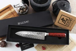 Wusaki Pakka X50 Santoku Knife 17cm Pakkawood Handle -EdgeMaster Shop wusaki pakka x50 santoku knife 17cm pakkawood handle 4