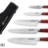 Wusaki Pakka X50 Set With 5 Kitchen Knives + 1 Roll Bag 1 Wusaki Pakka X50 Set With 5 Kitchen Knives + 1 Roll Bag -EdgeMaster Shop wusaki pakka x50 set 5 kitchen knives 1 roll bag