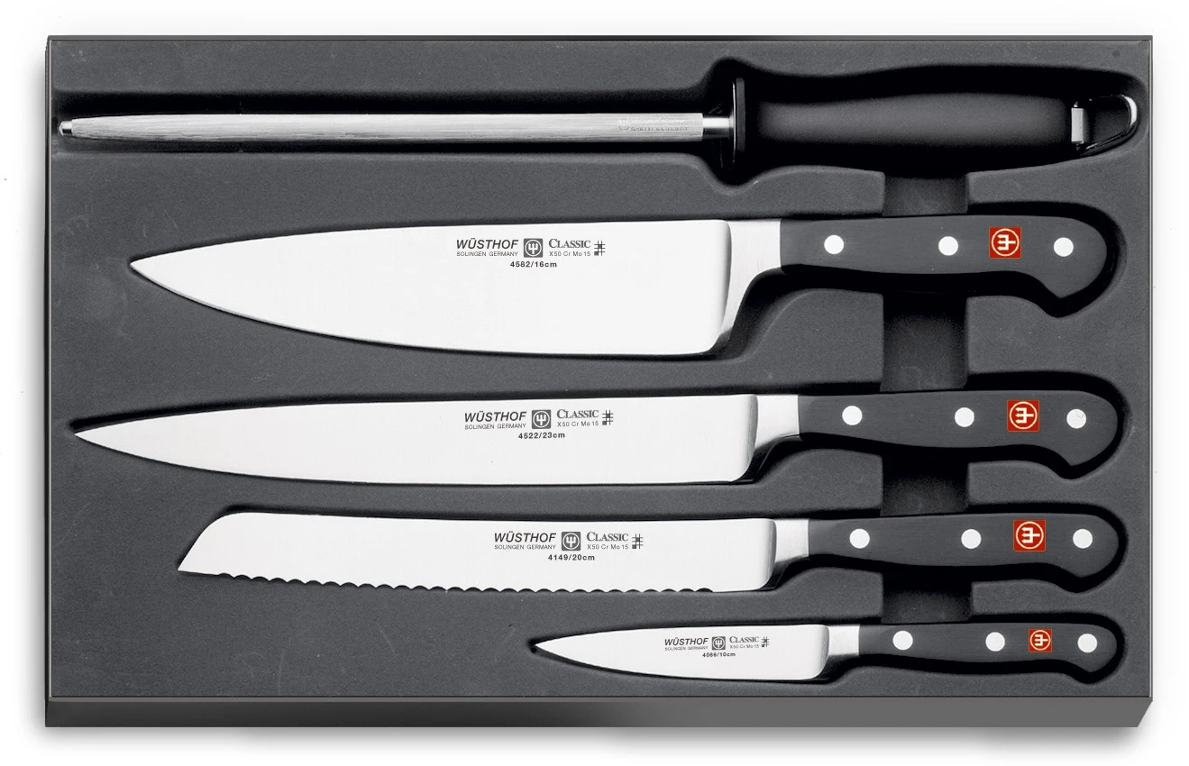 Wusthof Classic Cook's Set With 4 Knives And 1 Sharpening Steel 3 Wusthof Classic Cook's Set With 4 Knives And 1 Sharpening Steel