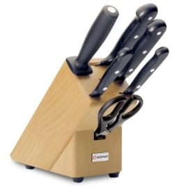 Wusthof Gourmet 6-piece Knife Block Made Of Beech Wood -EdgeMaster Shop wusthof gourmet 6 piece knife block beech wood